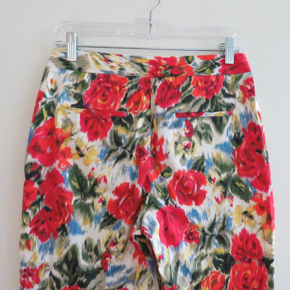 L.K. BENNETT TR Issie Bright Floral Cottagecore Capri Cropped Pants - Size US 4 - Picture 9 of 13